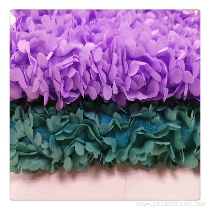 3d embroidery flowers fabric purple green embroidery lace embroidery fabric