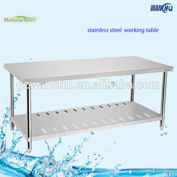 Stainless Steel Working Table Double Layers Stainless Steel Table/ Work Table With Wheels