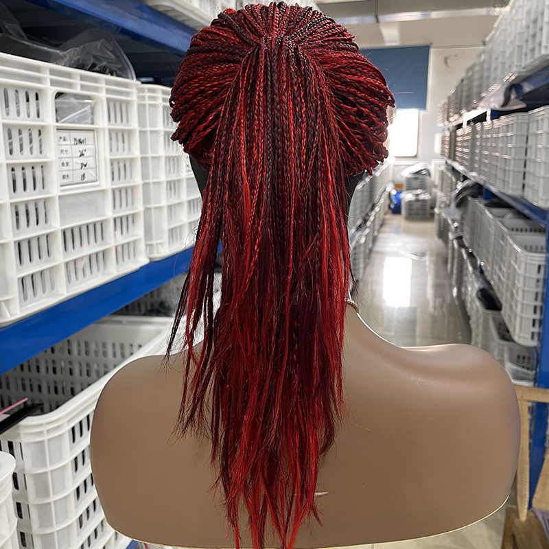Wholesale Glueless Braid Wig Vendors,Full Lace Braided Wigs Human Hair For Women,Transparent Cornrow Braided Lace Front Wig