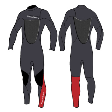 Seaskin 5/3mm Dada Zip Steamer Wetsuit untuk Mens