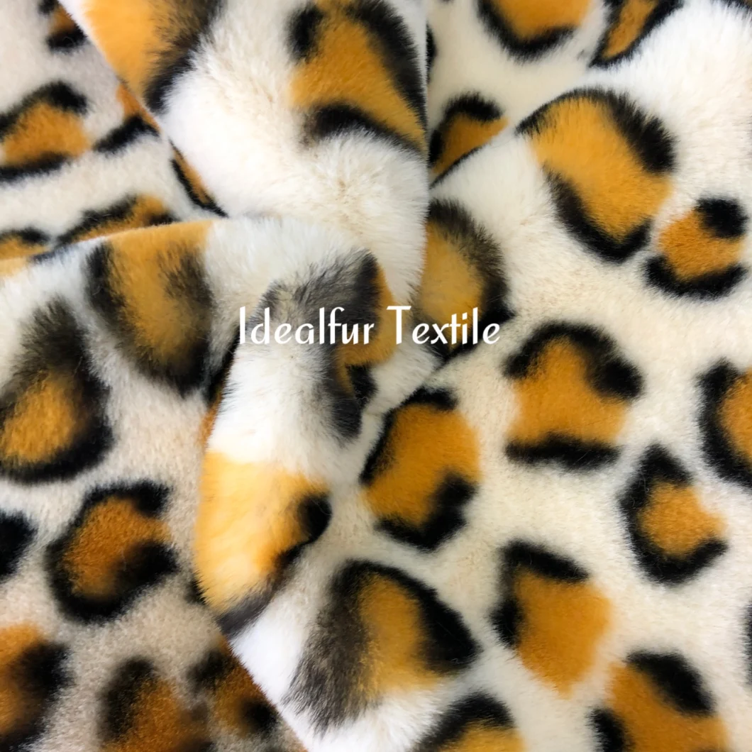 Softy Smooth Leopard Print Fake Rabbit Fur/Tricot Fur