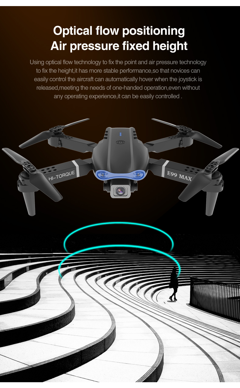 NEW E99 MAX 4K 1080P HD Dual Camera With WiFi FPV Altitude Hold Mode Profesional Helicopter Foldable Quadcopter