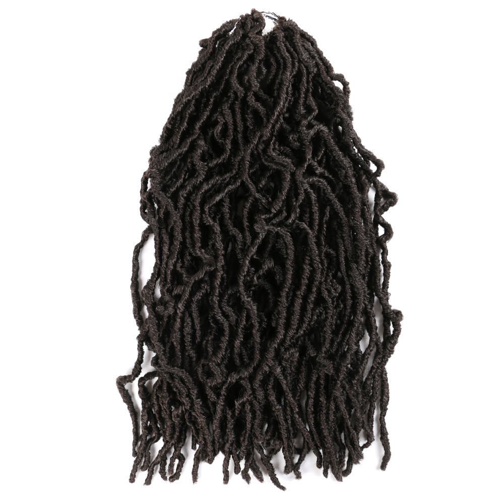 MYZYR 18inch Boho Messy Goddess Faux Locs Crochet Braids Hair Bohemian With Curls End Synthetic Ombre Braiding Hair Extension