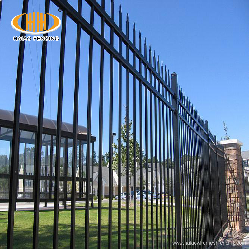 custom powder coated metal tubular picket iron fence