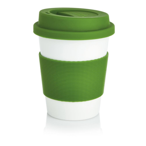 Taza de café de PLA blanco compostable