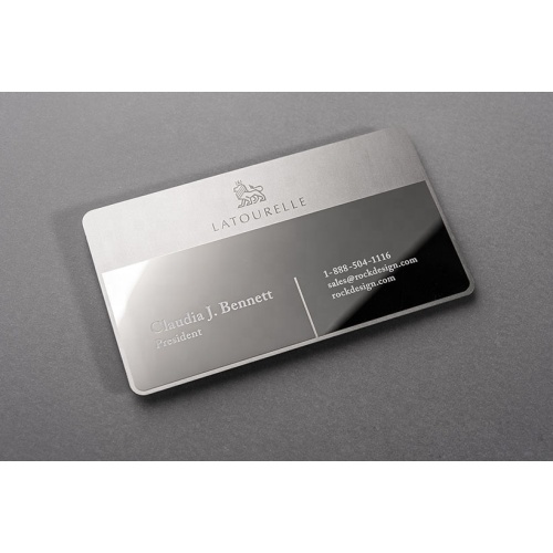 Fashion Metal Shiny Silver Plating Business Card