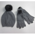 Damen Pompom Hut Handschuhe Set