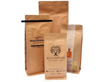 Reusable Kraft Paper Coffee Bags With Valve