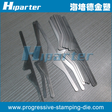 Textile air jet reed progressive stamping die