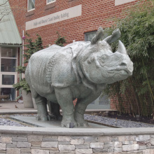 Factory direct supplied cast large bronze rhinoceros art sculpture for garden