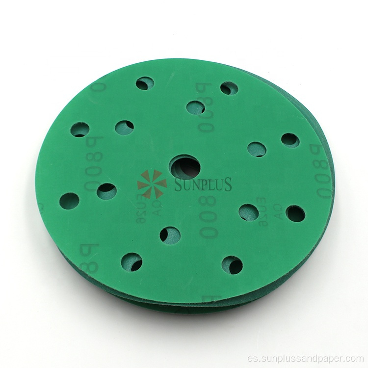Discos de lijado de película verde abrasivo óxido de aluminio