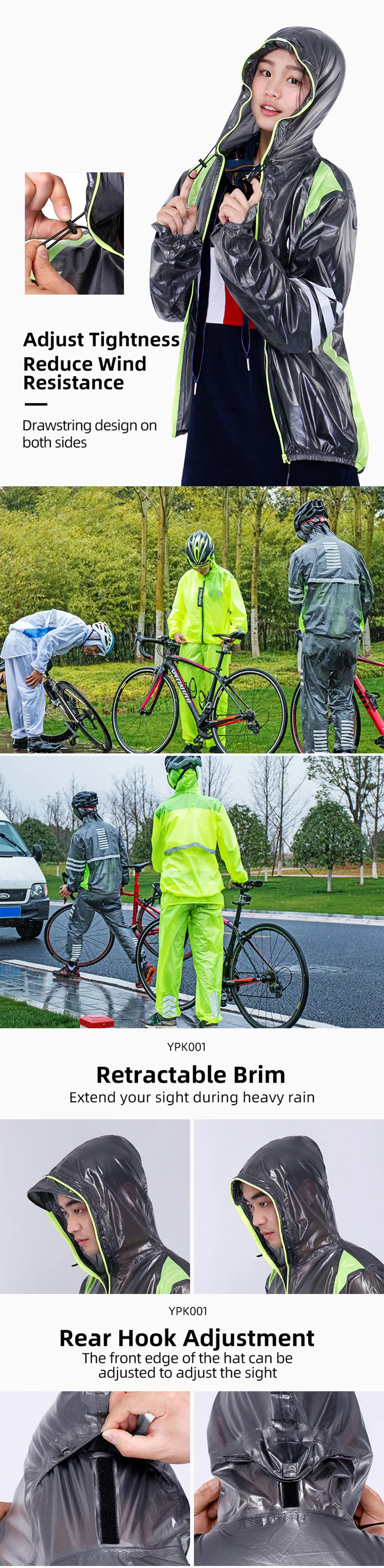 Rockbros Waterproof Raincoat, Cycling Raincoat