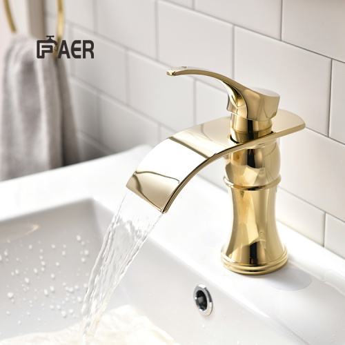 Gold Single Hole Bathroom Faucet Special Design Gold Polish Bathroom Faucet Manufactory