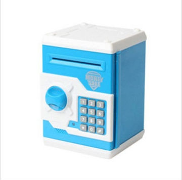 Blue mini electronic money safe box