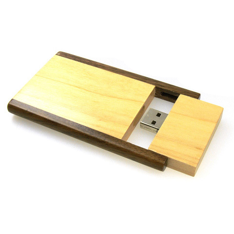 Wooden Swivel Card USB Flash Pen Drive Data Memory Stick