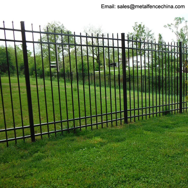 Heavy Duty 5 FT. H X 8 FT. W Black Metal Garden Fence Panel