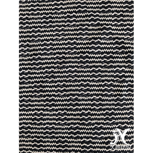 Wholesale Black White Wave Polyester Cotton Sweater Fabrics