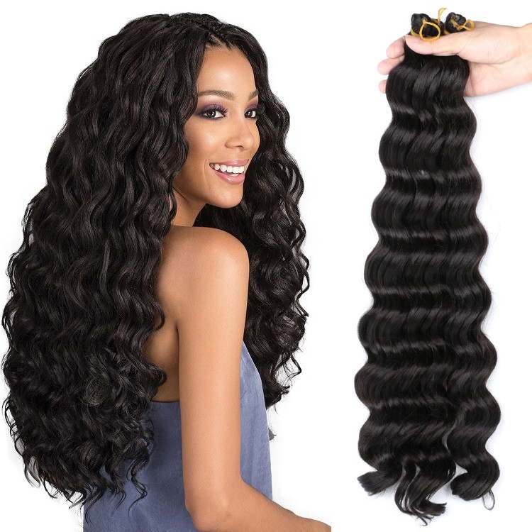 20inch Deep curly crochet bulk hair twist crochet braids ocean deep wave