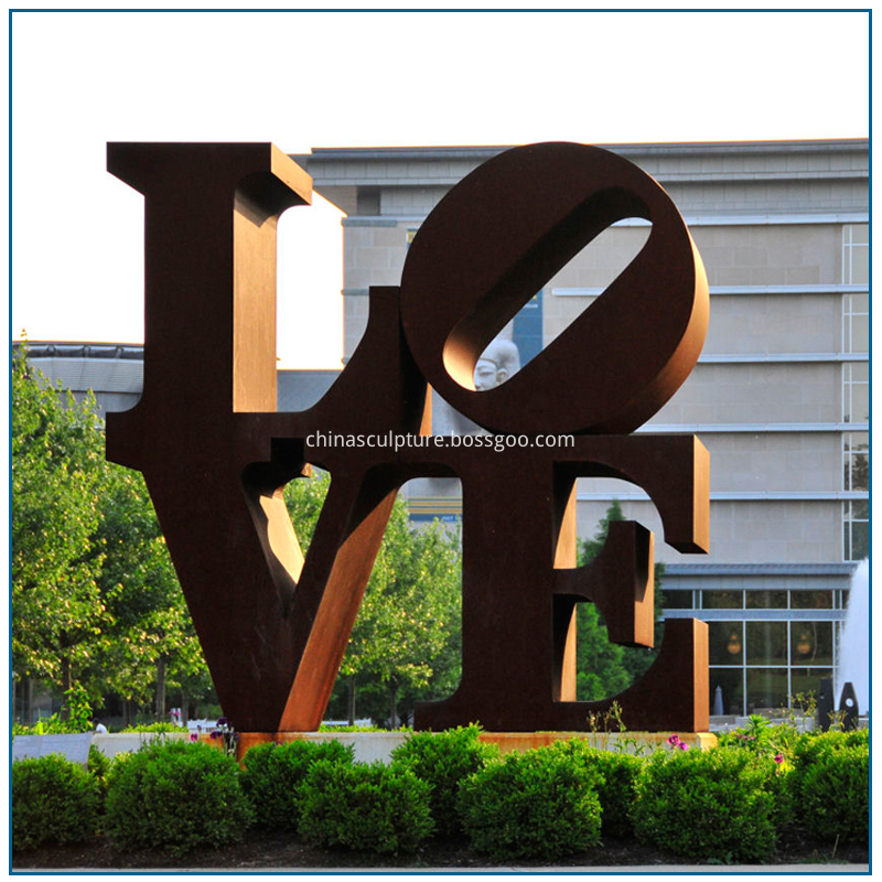 steel love sculpture 