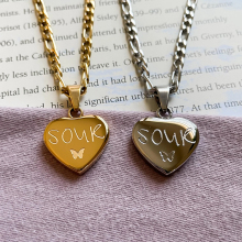 Anti Tarnish Stainless Steel Heart Pendant Necklace