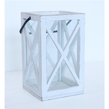 Magi Hot Selling Antique Handmade Glass Lantern Wedding Decorative Wood Table Candle Lantern