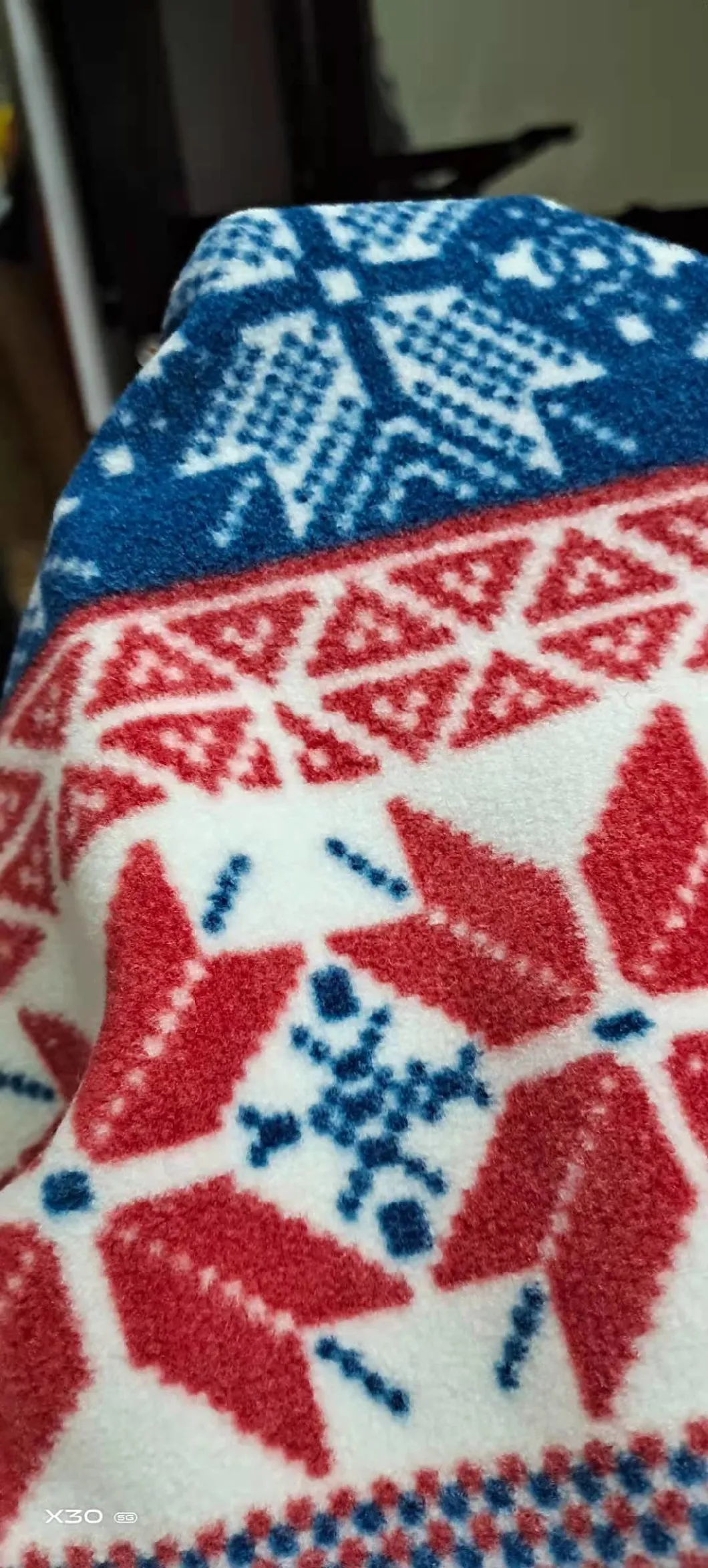 100% Polyester FDY150d/96f Polar Fleece with Printeddouble Brush One Side Anti-Apling Fabric