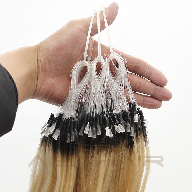 Aisi Hair 8A Grade Cheap Price Keratin Blonde 613 Malaysia Hair  Micro Loop Ring Human Hair Extension for Sale