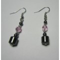 Hematite Earring with silver color finding