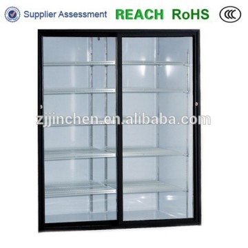 black color glass sliding door for display refrigerator