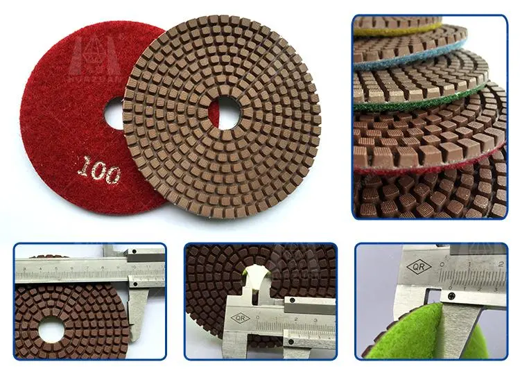 4 Inch Granite Dry Diamond Grinding Polishing Pads for Marble