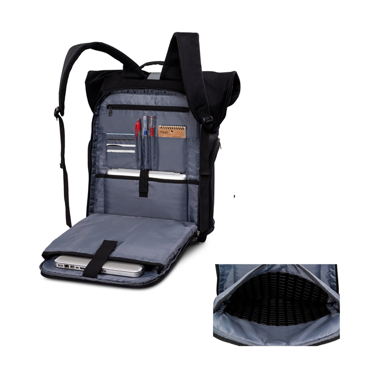 Fashion Men Multipurpose Travel Waterproof Daypack Anti Theft Expandable Roll Top Business Laptop Backpack