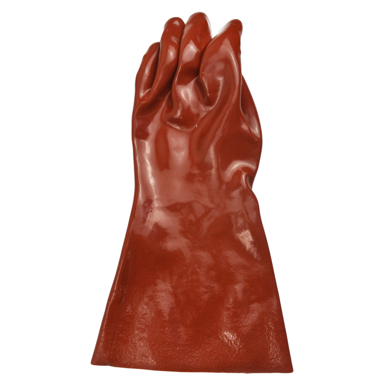 Guantes con recubrimiento de PVC rojo oscuro 14 &#39;&#39;