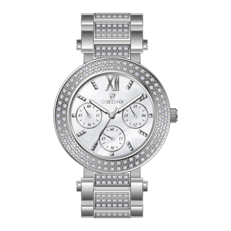 Alloy Quartz Woman Watch With CZ Stone