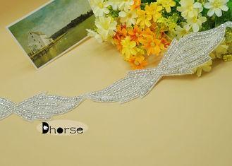 Butterfly Design Clear Crystal Rhinestone Beaded Trim For W