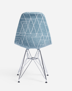eames dsr blue pattern upholstered chairs
