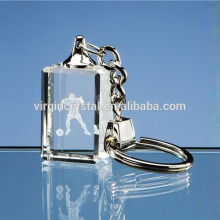 Crystal laser engraved keychains for sport souvenirs