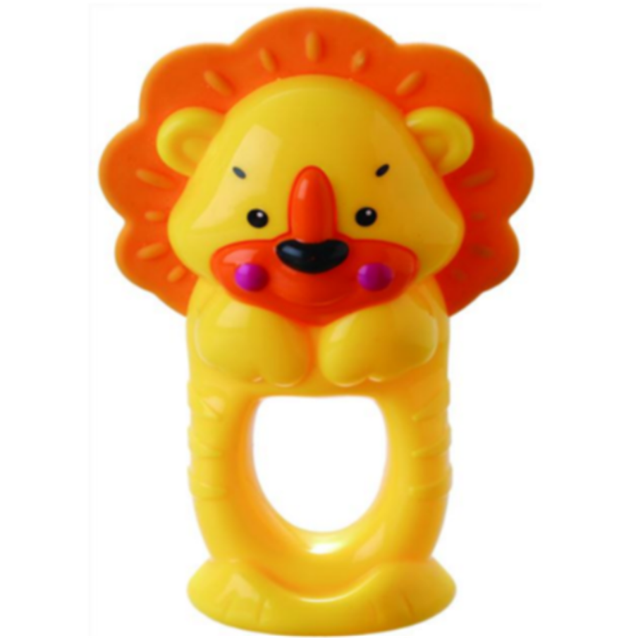 ကလေးများအတွက်ကစားသည့်လက်စွပ်ကွင်း Lion Teether Bell ကစားစရာ