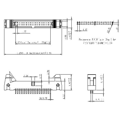 1.27mm Ejector Header 180°