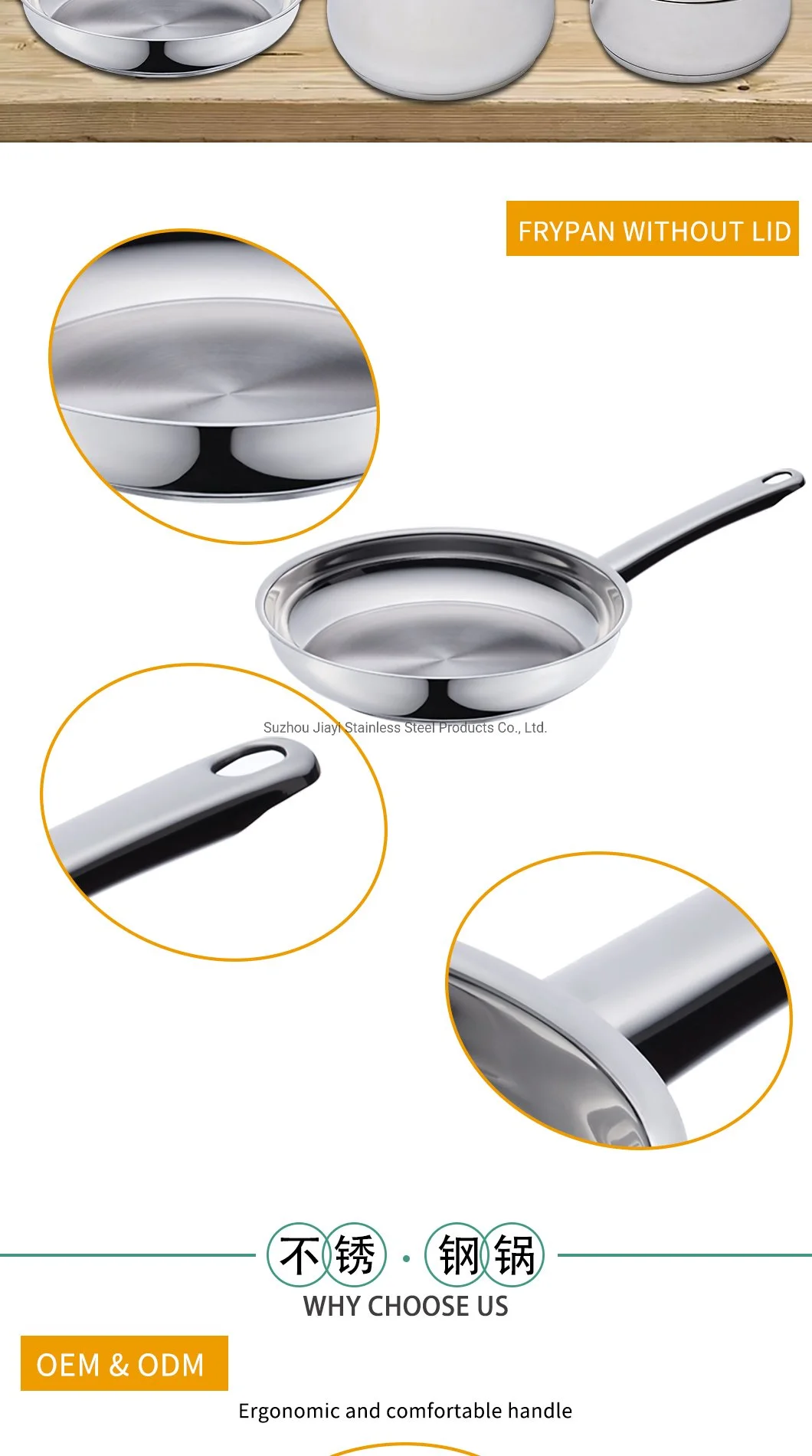 Klassiska köksartiklar Partihandel Matlagningskrukor Rostfritt stål Nonstick Soup Pot Stewpot med platt lock