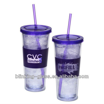 250ml hard plastic cups with straws