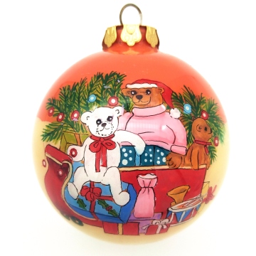 Custom Animal Pattern Hand-Painted Christmas Glass Ball Ornaments
