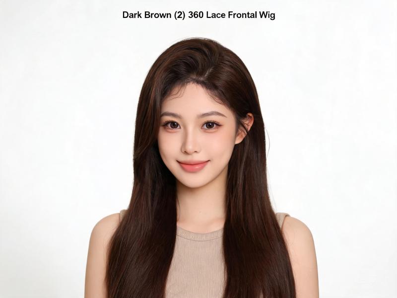 Dark Brown 360 Lace Frontal Wig Human Hair