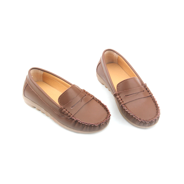 Wholesales Rubber Sole Leather Boat Shoes Kids Casual Shoes