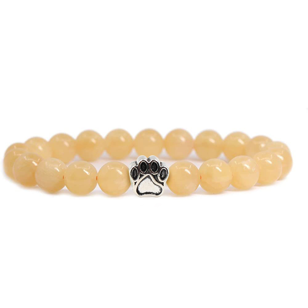 Perles de pierre Bracelets de patte de chien pour femmes hommes mignons animaux animaux chat animal de compagnie empreinte élastique élastique strettone