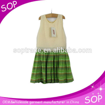 Latest dress designs sleeveless girls summer dress children frock model