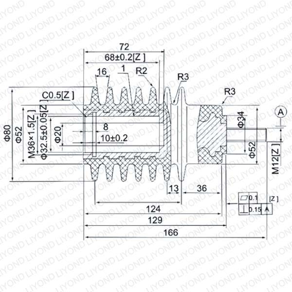 VS1-12/630-1250A Insulated operating rod (Solid sealed) epoxy rods for Circuit breaker