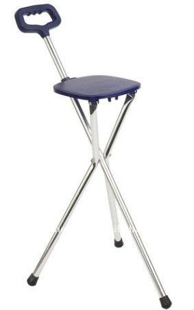 Comfortable folding cane stool