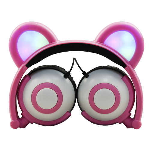 Funny LED Light Headphones Promotional with Bear Ear