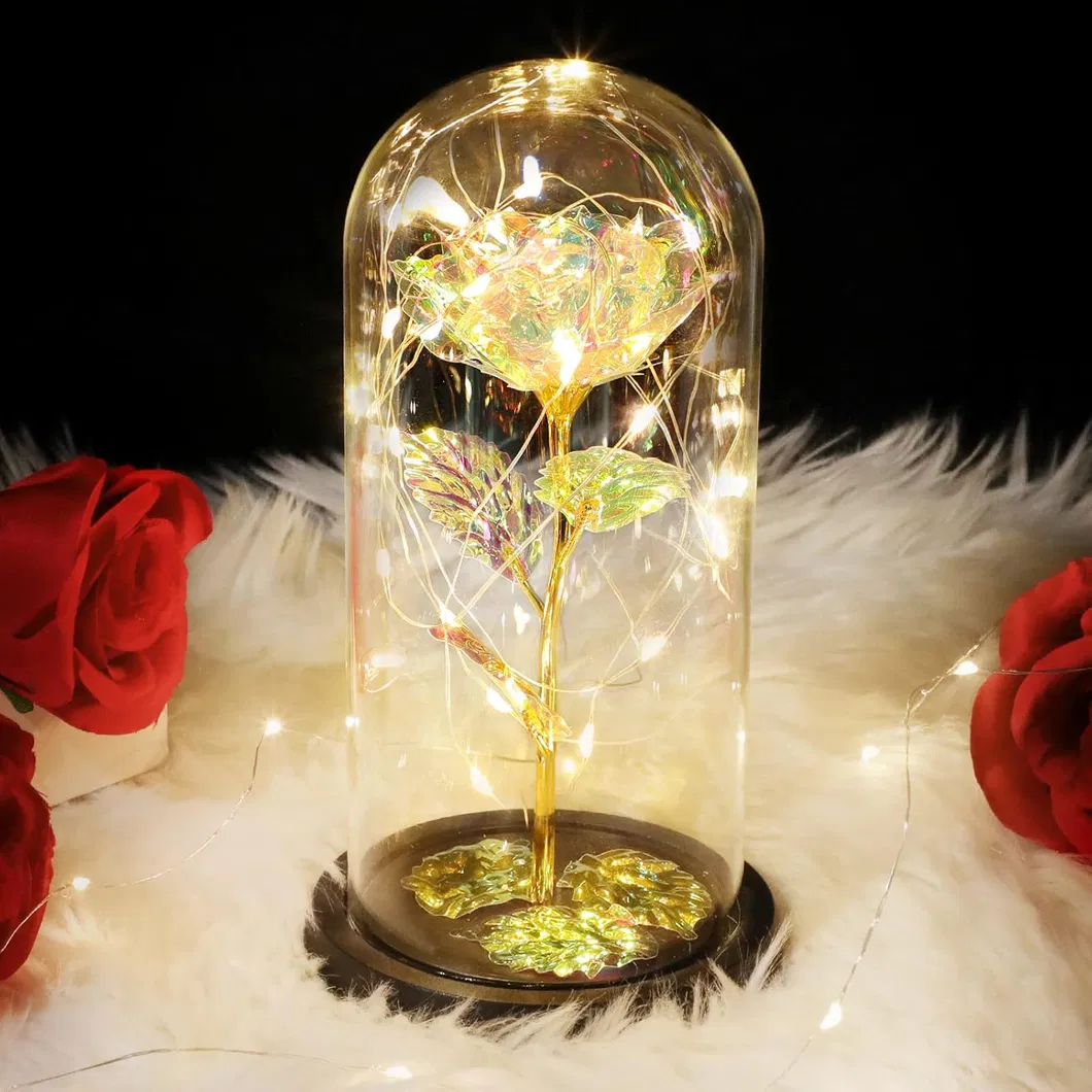 Galaxy Rose for Women, Glass Dome Rainbow Eternal Rose Gift