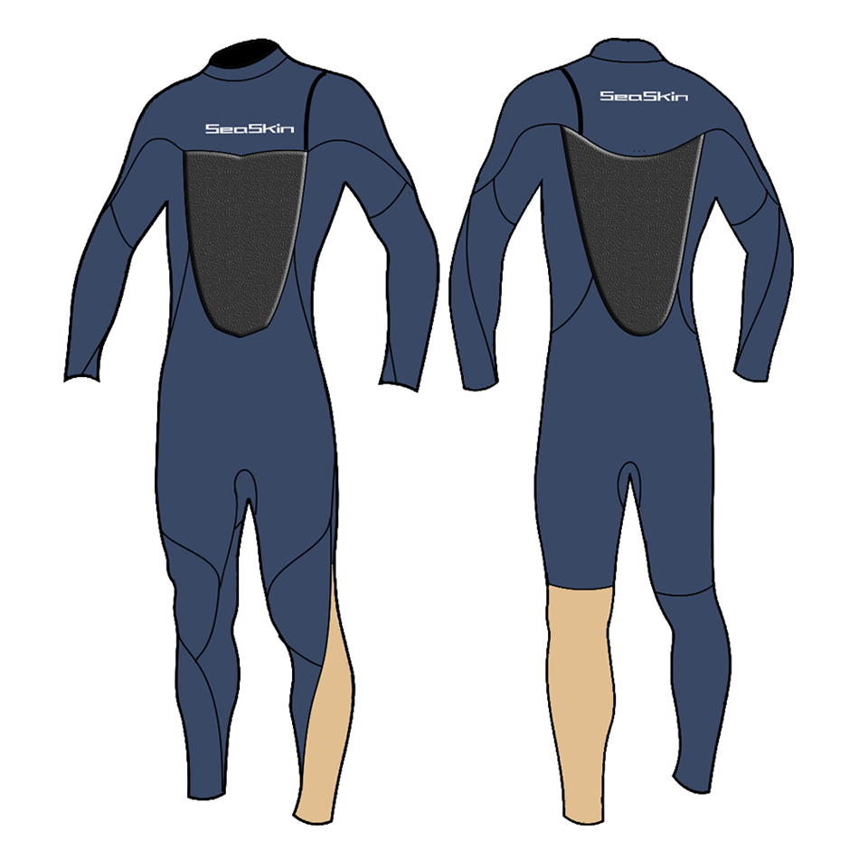 Seaskin Mens 2mm Wetsuits Surfing Steamer Zipperless